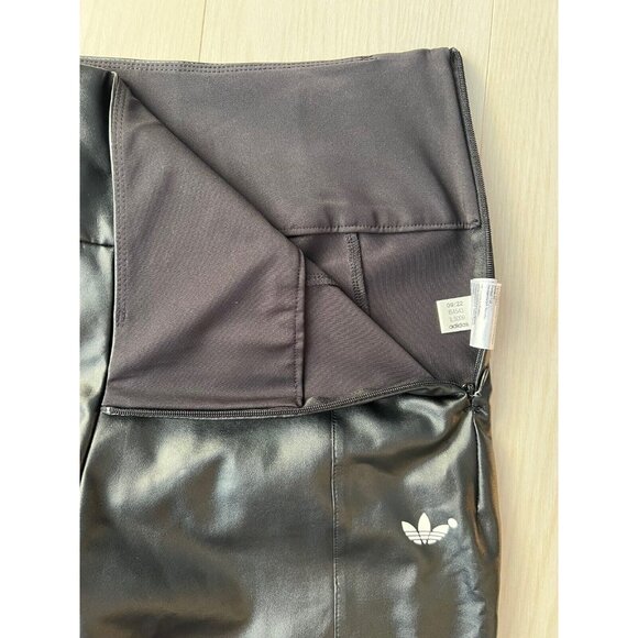 Adidas Blue Version IB4543 Faux Leather Stirrups Legging Black ( S ) - Picture 11 of 15
